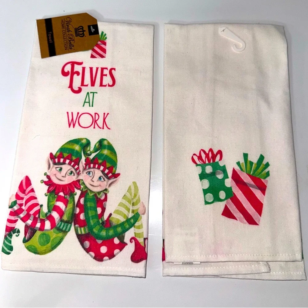 Christmas Elf Kitchen Towels - 3 different designs - PRICE IS FOR 1 Towel - Picture 4 of 6